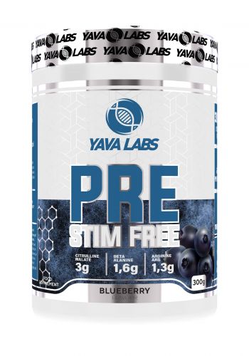 مكمل غذائي بنكهة التوت ازرق 300 غرام من يافا لابس Yava Labs PRE Stim Free Blueberry Food Supplement 
