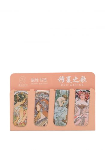 مجموعة فواصل مغناطيسية للكتب (4 قطع) برسوم زيتية Magnetic Bookmarks Set Oil Painting 