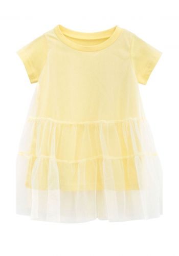 فستان بناتي اصفر اللون 