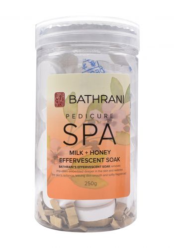 Bathrani Pedicure Spa 250 g اقراص املاح القدم بالحليب والعسل ( بدكير) 250 غم