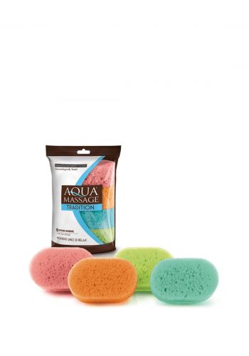 سيت إسفنجة استحمام متعددة الألوان 4 قطع من أكوا ماساج Aqua SI-00278 Massage soft sponges