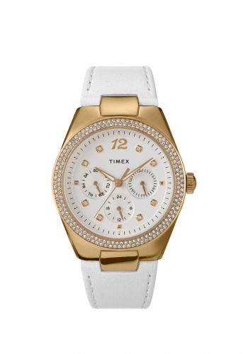 ساعة يد نسائية باللون الابيض والذهبي من تايمكس Timex TW2V80500 Women's Watch 