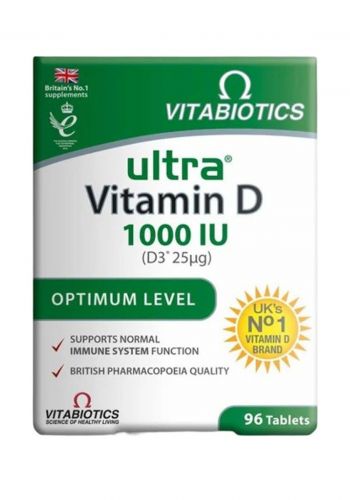 مكمل غذائي ألترا فيتامين دي 1000 وحدة 96 قرص من فيتابيوتيكس Vitabiotics Ultra Vitamin D 1000 IU