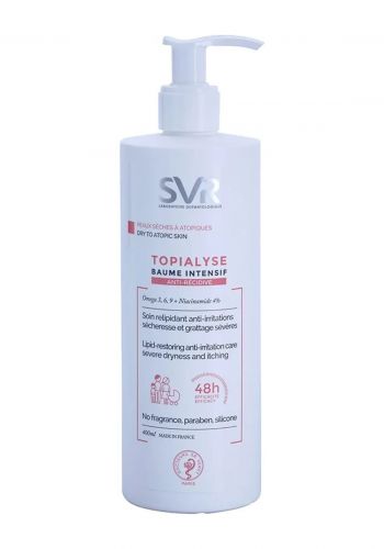 بلسم مضاد للحكة ومرطب للبشرة الجافة  جدا والمتهيجة  400 مل من اس في ار SVR Topialyse Intensive Anti-Relapse Balm