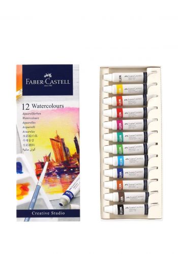 سيت ألوان مائية 12 قطع  بسعة 5 مل لكل لون من فابر كاستل Faber-Castell Watercolor