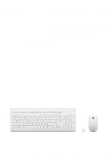 سيت كيبورد حاسوب لاسلكي 103 حرف انكليزي فقط مع ماوس لاسلكي من لينوفو Lenovo 510 Wireless Keyboard (US English) and Mouse Kit - White