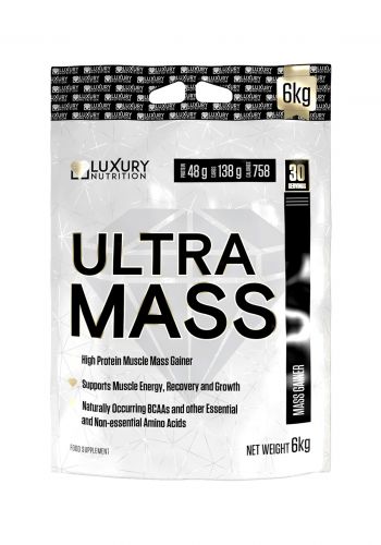 مكمل غذائي من البروتين والاحماض الامينية 6 كغم من لاكجري Luxury Nutrition Ultra Mass 
