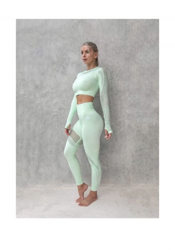 ستريج رياضي نسائي عالي الخصر باللون الاخضر الفاتح من بدي انجنيرز Body Engineers Sweatpants     