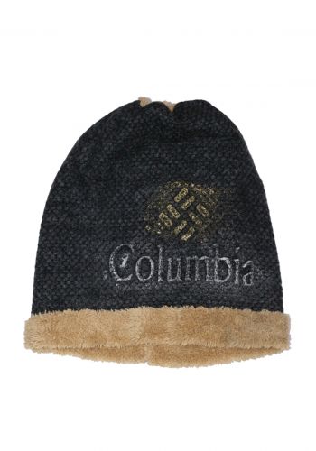 قبعة شتوية باللون اسود لكلا الجنسين بشعار كولومبيا