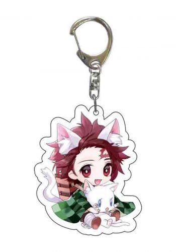 ميدالية سلسلة المفاتيح بتصميم شخصية تانجيرو كامادو انمي قاتل الشياطين  Key chain