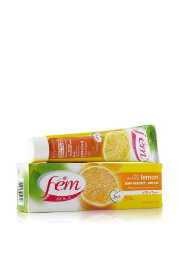 كريم ازالة الشعر بالليمون لجميع انواع البشرة 120 غم من فيم Fem Hair Removal Cream With  Lemon