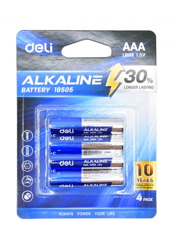 Deli E18505 Alkaline Battery AAA بطاريات قلوية  1.5 أمبير4 قطع من ديلي