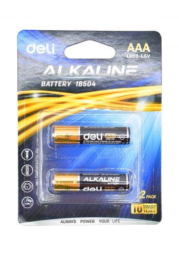 Deli E18504 Alkaline Battery AAA بطاريات قلوية  1.5 أمبير2 قطع من ديلي