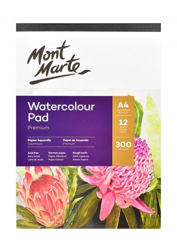 Mont Marte Drawing Book دفتر رسم للالوان المائية  12 ورقة A4 من مونت مارت