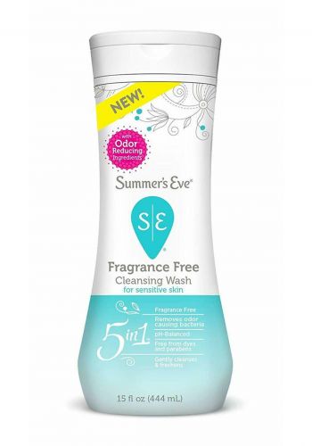 غسول نسائي خالي من العطور 444 مل من سمر ايف SUMMER EVE FRAGRANCE FREE CLEANSING WASH