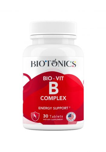 مكمل غذائي لدعم طاقة الجسم 30 قرص من بايو تونكس Biotonics Bio - Vit B Complex Dietary Supplement