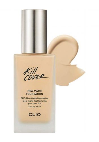 كريم اساس للوجه رقم 4 من  كليو كيل كوفر ++Clio Kill Cover New Matte Foundation 4 Ginger Spf20 Pa 