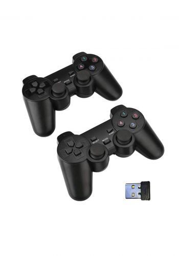 2.4GHz USB Twins Wireless game Controller Gamepad Joystick - Black  عصا تحكم 
