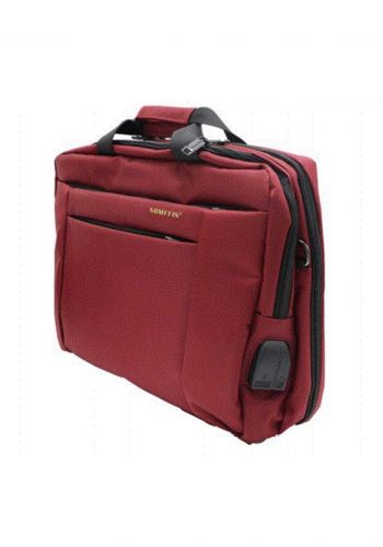 2 in 1  (USB & AUX) and laptop Bag 9160 - Red حقيبة لابتوب    