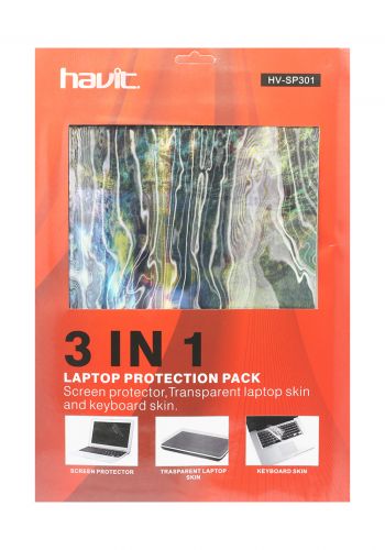 HAVIT HV-SP301 3 in 1 3D Laptop Protection pack 18 inches  سيت لصقات حماية بصورة ثلاثية الابعاد لأجهزة اللابتوب من هافت