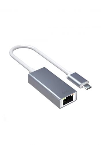 Dm CHB017 Type C to Rj45 Ethernet Port Hub - Silver 