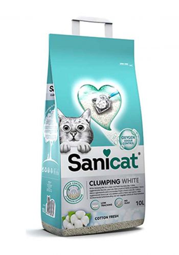 SaniCat Sand For Cats قطن أبيض منعش 10 لتر من سانيكات