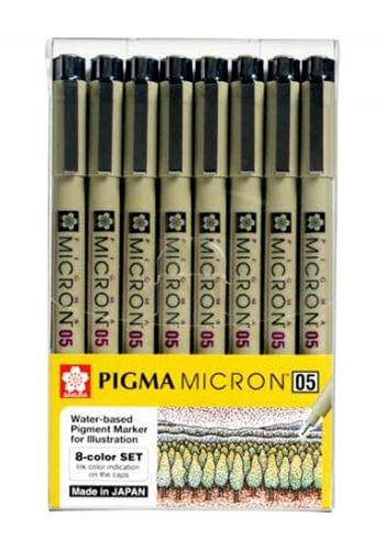 Sakura Micron colored pens سيت اقلام تحبير ملون 8 اقلام من  ساكورا