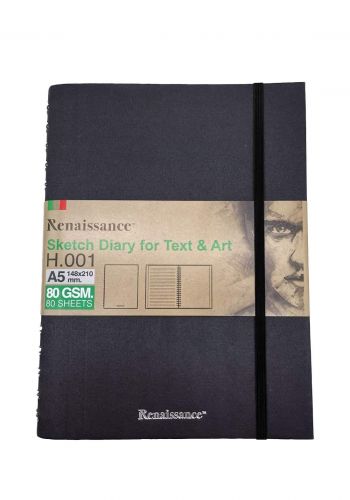 Renaissance (H.001) A5 دفتر للرسم والملاحظات 80 ورقة 