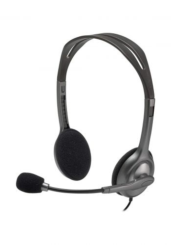 Logitech H111 Stereo Wired Headset - Gray سماعة