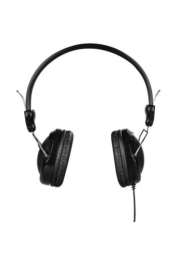 HOCO W5 Wired headphones with mic adjustable head beam- Black سماعة رأس سلكية