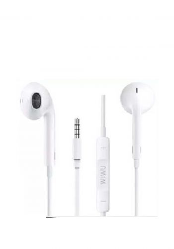 Wiwu Eb101 3.5mm Wired Earphones-White سماعة سلكية 