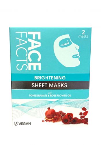 قناع وجه للنظارة والتفتيح 2 قطعة من فيس فاكتس Face Facts Brightening Sheet Mask - 2 Masks (93097-150)
