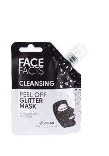قناع مقشر لامع لتنظيف البشرة 60 مل من فيس فاكتس Face Facts Black Cleansing Peel-Off Glitter Mask (20345-150)