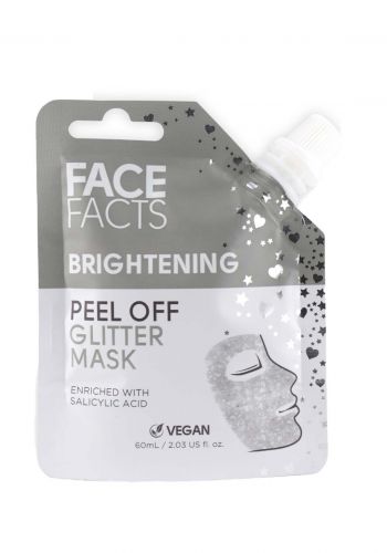 قناع مقشر لامع لتفتيح البشرة 60 مل من فيس فاكتس Face Facts Silver Brightening Peel-Off Glitter Mask (20185-150)