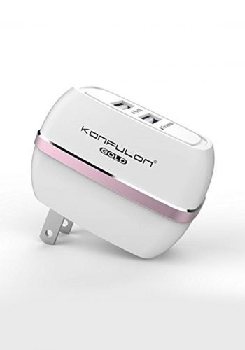 Konfulon C23 Dual USB Wall Charger With Lightning Cable - White شاحن 