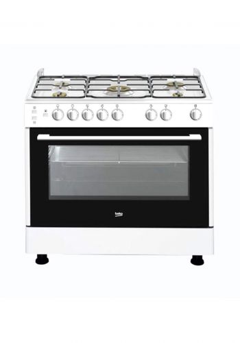 BEKO (GG 15117 CWYV)  5 Burner Gas Cooker - White طباخ