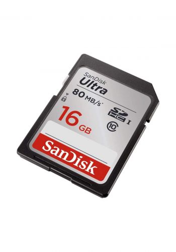 SanDisk Ultra 16GB Class 10 SDHC UHS-I Memory Card - 80MB/s بطاقة ذاكرة
