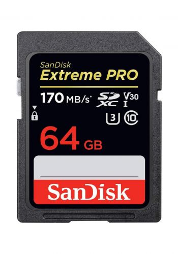 SanDisk Extreme PRO 64GB SDXC UHS-I Card - 170 MB/s  بطاقة ذاكرة