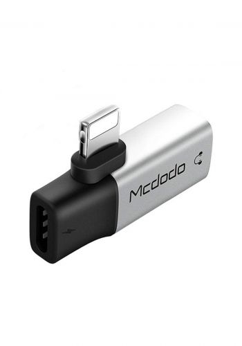 (3018)Mcdodo CA06181 2 in 1 Lightning to Dual Lightning Audio Adapter - Silver تحويلة