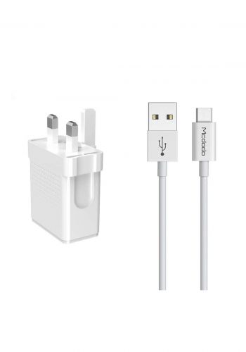 (3581)Mcdodo HCH05721 Dual USB Charger with Micro USB Cable 1m - White شاحن 