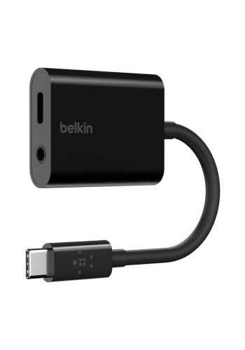 (3197)Belkin F7U080btBLK Rockstar 3.5 MM Audio + USB-C Charge Adapter - Black