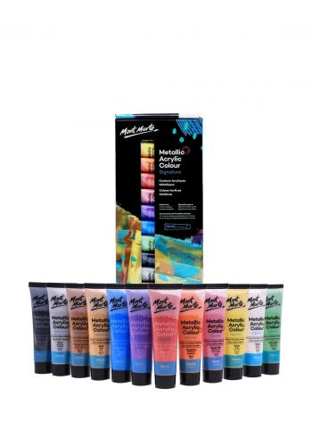 سيت ألوان أكريلك 12 لون × 36 مل من مونت مارت  Mont Marte PMMT1236 Metallic Acrylic Paint Set