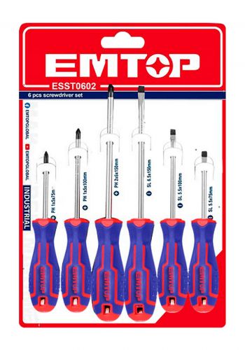 سيت مفك براغي 6 قطع من ايمتوب Emtop ESST0602 Screwdriver Set
