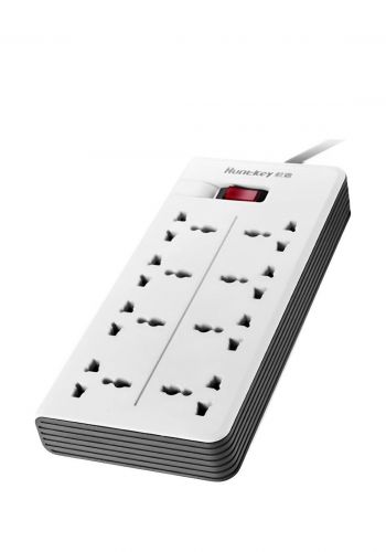 سيار كهربائي 10 متر Huntkey Sza801-3 Power Strip 8 Socket - White