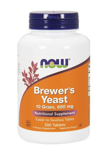 مكمل خميرة البيرة الغذائي 200 حبة من ناو Now Brewer's Yeast 650 mg Dietary Supplement
