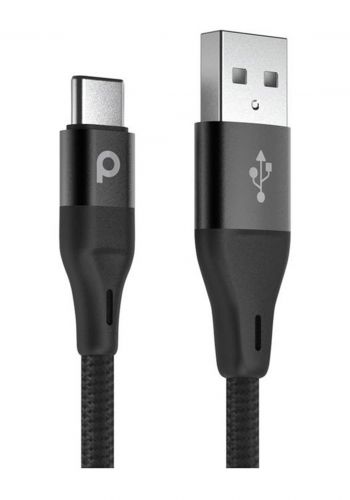 Porodo PD-ACBR22-BK USB-A to Type-C Cable 2.2M 3A - Black كابل من بورودو
