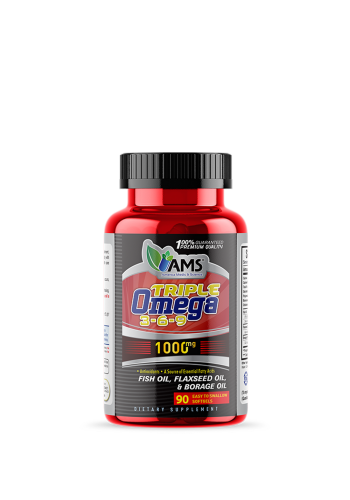 مكمل غذائي زيت السم ( اوميغا ) 90 كبسولة من اي ام اس AMS Triple Omega 3-6-9