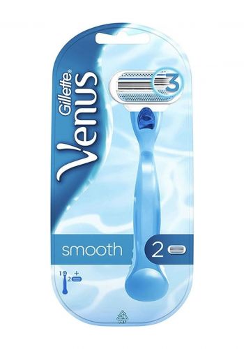 ماكينة حلاقة سموث للنساء بمقبض واحد مع عبوتين اعادة تعبئة من جيليت فينوس Gillete Venus Smooth Handle With 2 Blades