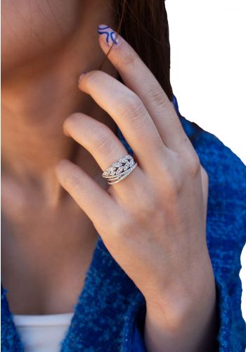 خاتم نسائي فضة عيار 925 مرصع بحجر الزاركون  Silver Women's Ring