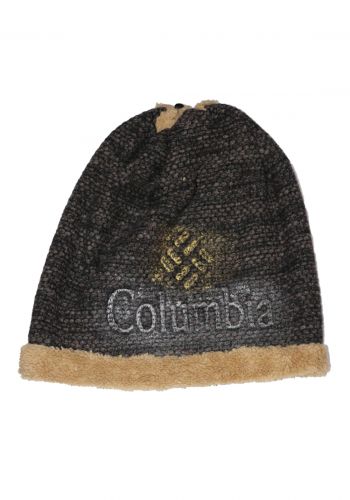 قبعة شتوية باللون رمادي منقط ابيض لكلا الجنسين بشعار كولومبيا